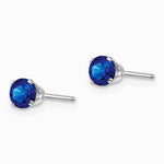 14K White Gold 4mm Sapphire Stud Earrings - Product Photo
