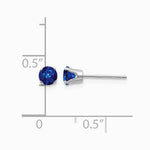 14K White Gold 4mm Sapphire Stud Earrings - Product Photo