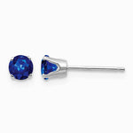 14K White Gold 4mm Sapphire Stud Earrings - Product Photo