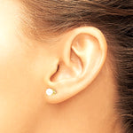 14K Yellow Gold 4.5mm Round June/Freshwater Cultured Pearl Post Earrings - Product Photo