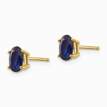 14K Yellow Gold Sapphire Earrings - September - Product Photo