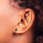 14K Yellow Gold Sapphire Earrings - September - Product Photo