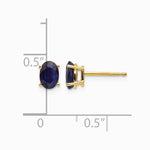 14K Yellow Gold Sapphire Earrings - September - Product Photo