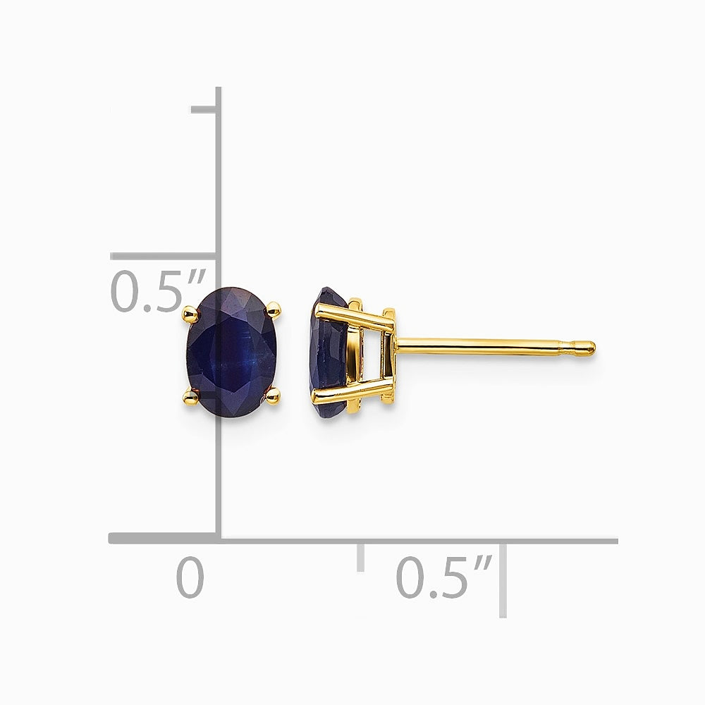 14K Yellow Gold Sapphire Earrings - September - Product Photo