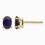 14K Yellow Gold Sapphire Earrings - September - Product Photo