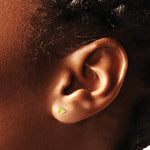 14K Yellow Gold 3mm August/Peridot Post Earrings - Product Photo
