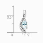 14K White Gold Aquamarine and Diamond Pendant - Product Photo