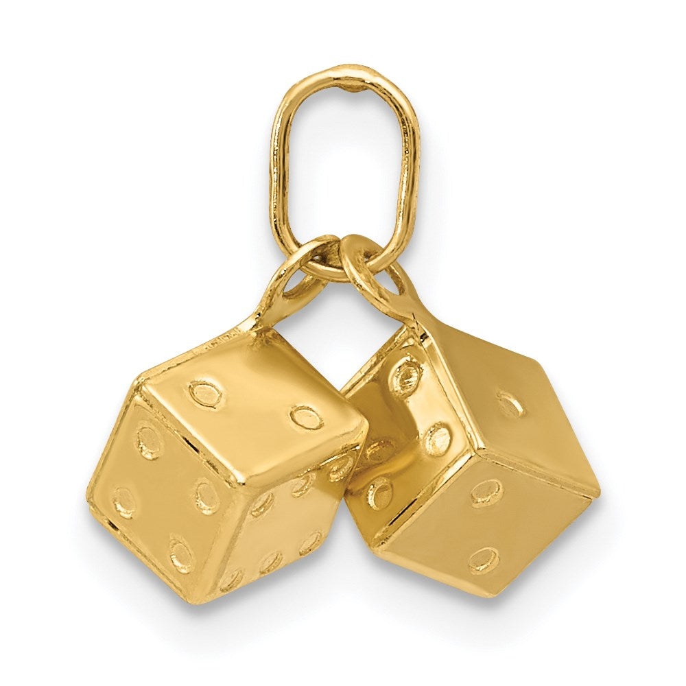 14k  3D Dice Charm - Product Photo