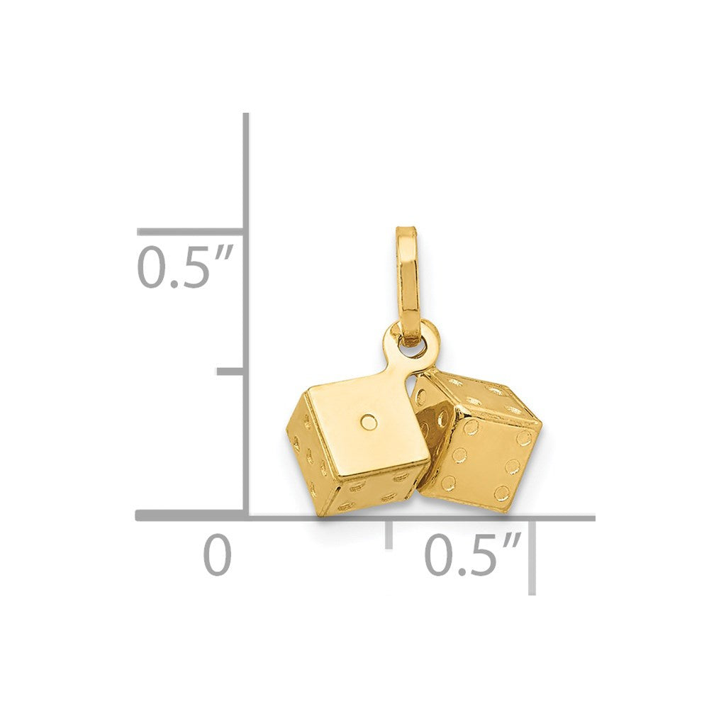 14k  3D Dice Charm - Product Photo