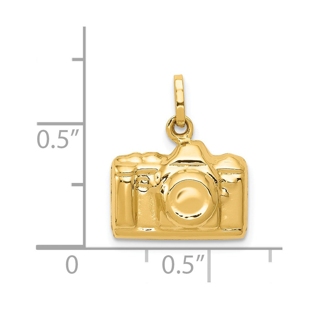 14k 3-D Polished Camera Charm - Product Photo