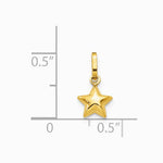 14K Yellow Gold 3D Puffed Star Charm - Product Photo