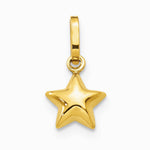 14K Yellow Gold 3D Puffed Star Charm - Product Photo