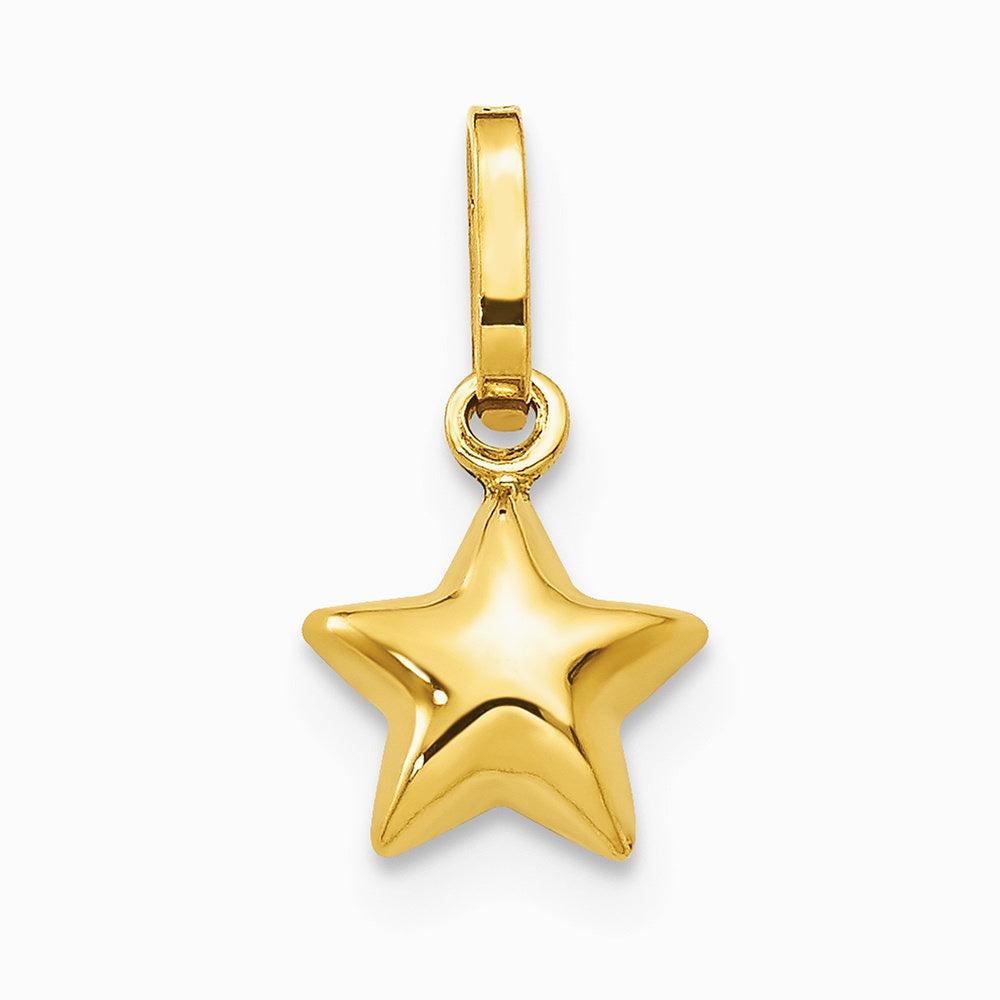 14K Yellow Gold 3D Puffed Star Charm - Product Photo