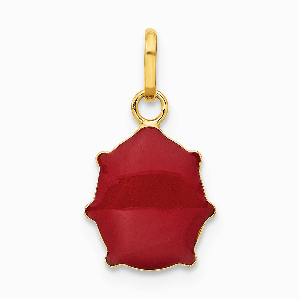 14K Yellow Gold Red Enameled Ladybug Charm - Product Photo