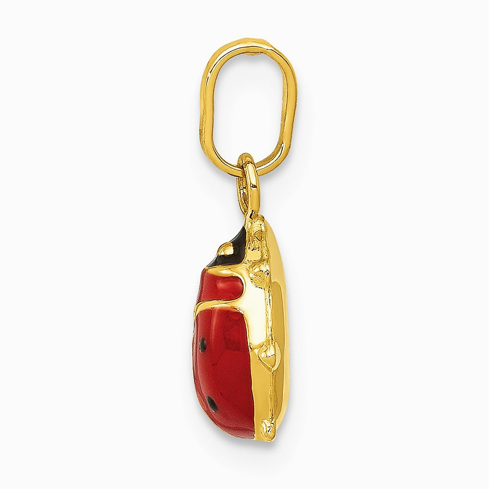 14K Yellow Gold Enameled Ladybug Charm - Product Photo