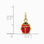 14K Yellow Gold Enameled Ladybug Charm - Product Photo
