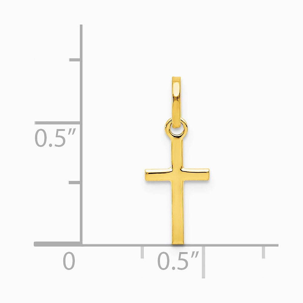 14K Yellow Gold Small Cross Charm - Product Photo