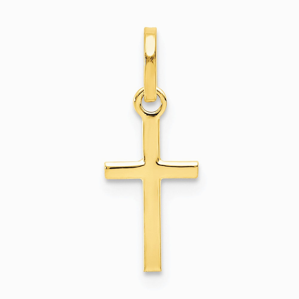 14K Yellow Gold Small Cross Charm - Product Photo