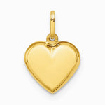 14K Yellow Gold Polished 3-D Puffed Heart Pendant - Product Photo