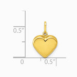 14K Yellow Gold Polished 3-D Puffed Heart Pendant - Product Photo