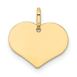 14K Yellow Gold Polished Heart Shaped Disc Pendant - Product Photo