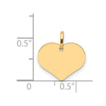 14K Yellow Gold Polished Heart Shaped Disc Pendant - Product Photo