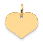 14K Yellow Gold Polished Heart Shaped Disc Pendant - Product Photo