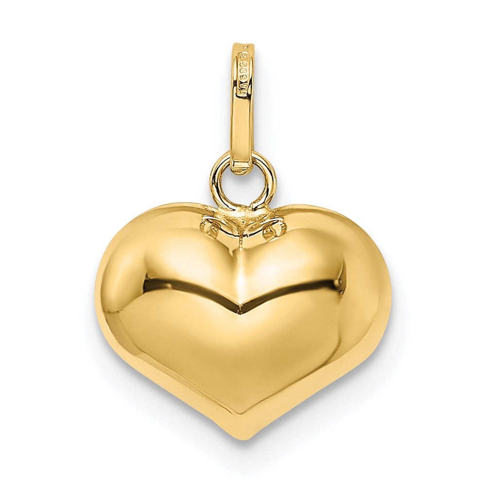 14K Polished 3-D Puffed Heart Pendant - Product Photo