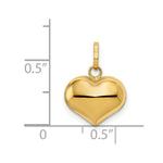 14K Polished 3-D Puffed Heart Pendant - Product Photo
