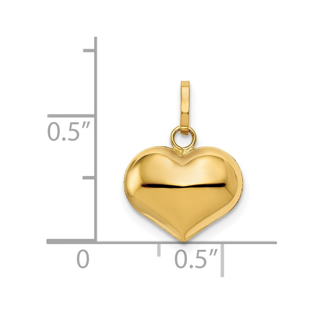 14K Polished 3-D Puffed Heart Pendant - Product Photo