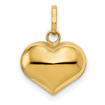 14K Polished 3-D Puffed Heart Pendant - Product Photo