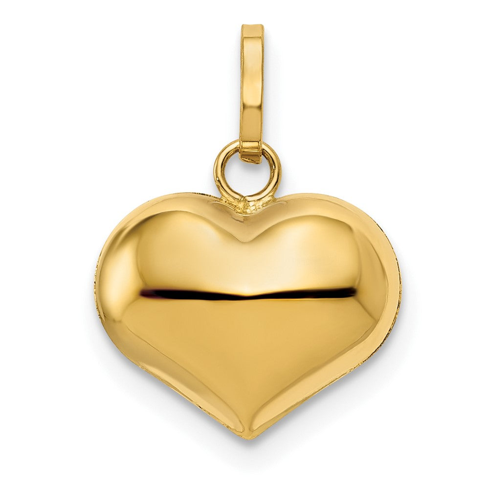 14K Polished 3-D Puffed Heart Pendant - Product Photo