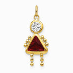 10K / 14K Yellow Gold January Girl Birthstone Charm - Product Photo