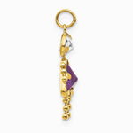 10K / 14K Yellow Gold February Girl Birthstone Charm - Product Photo