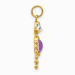 10K / 14K Yellow Gold February Boy Birthstone Charm - Product Photo