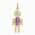 10K / 14K Yellow Gold February Boy Birthstone Charm - Product Photo