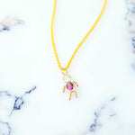 10K / 14K Yellow Gold February Boy Birthstone Charm - Product Photo