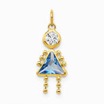 10K / 14K Yellow Gold March Girl Birthstone Charm - Product Photo