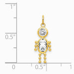 10K / 14K Yellow Gold April Boy Birthstone Charm - Product Photo