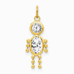 10K / 14K Yellow Gold April Boy Birthstone Charm - Product Photo