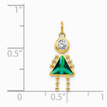 10K / 14K Yellow Gold May Girl Birthstone Charm - Product Photo