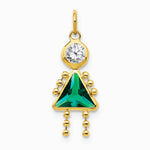 10K / 14K Yellow Gold May Girl Birthstone Charm - Product Photo