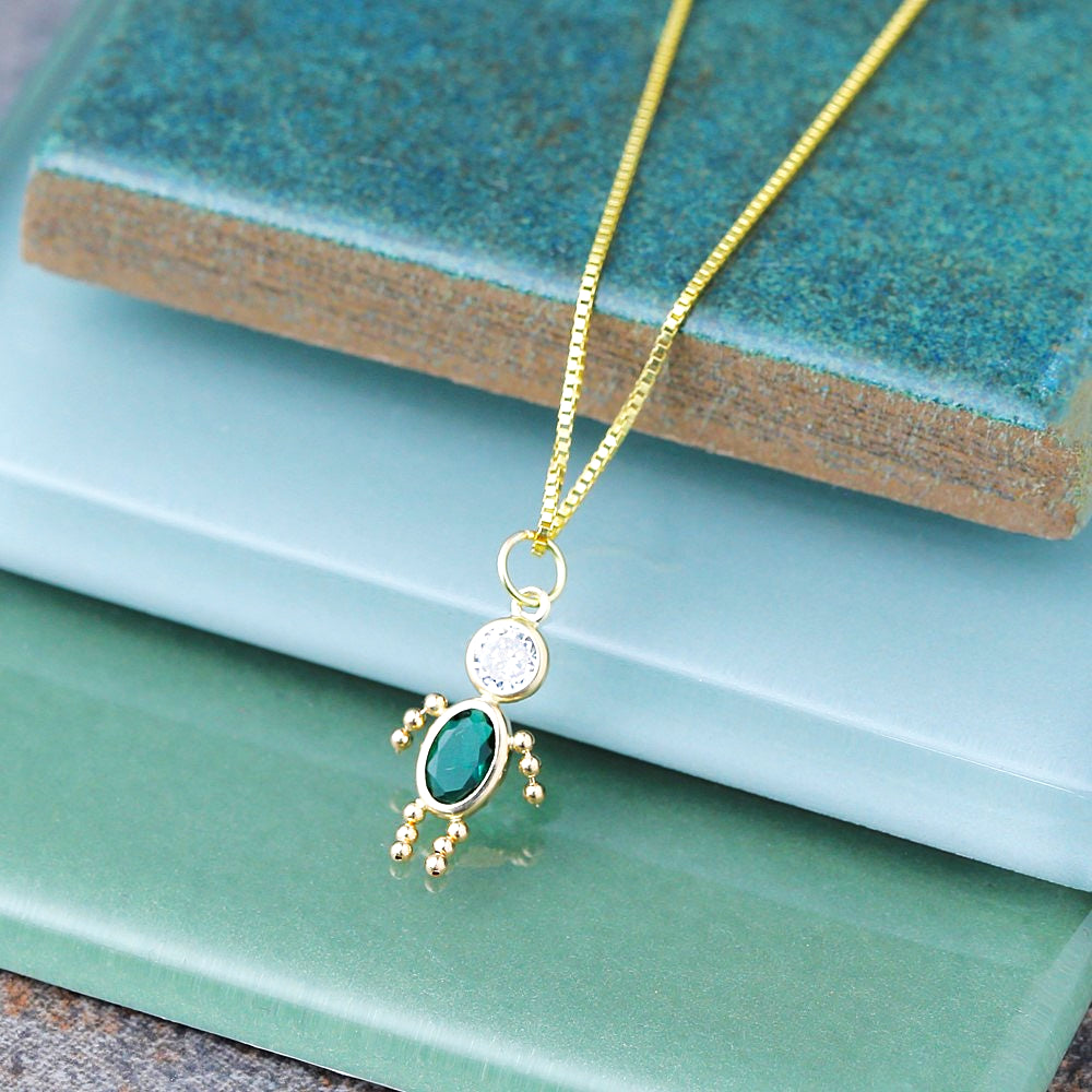 10K / 14K Yellow Gold May Boy Birthstone Charm - Product Photo
