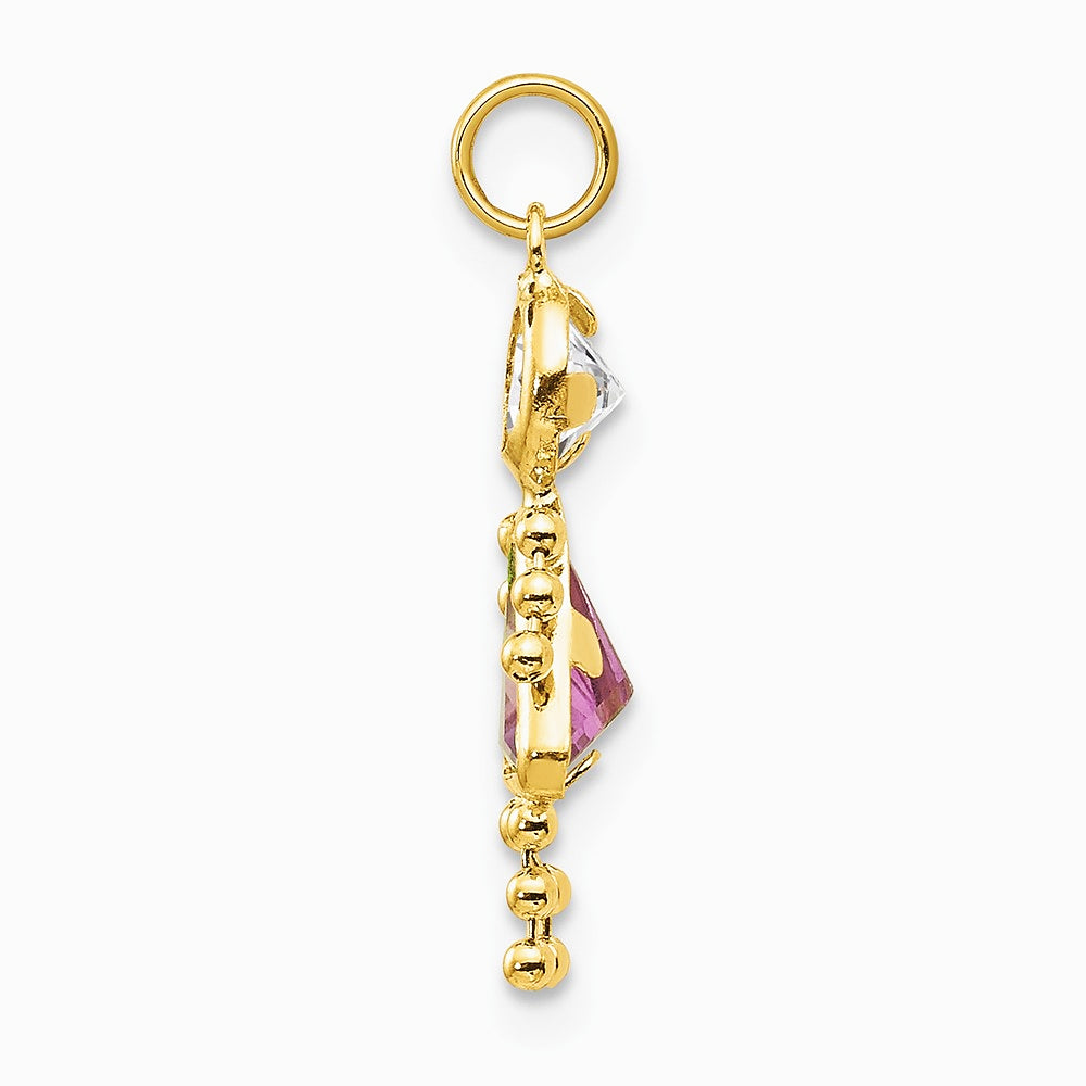 10K / 14K Yellow Gold June Girl Birthstone Charm - Product Photo