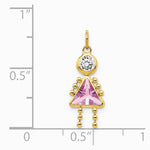 10K / 14K Yellow Gold June Girl Birthstone Charm - Product Photo