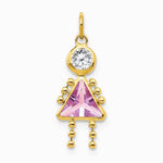 10K / 14K Yellow Gold June Girl Birthstone Charm - Product Photo