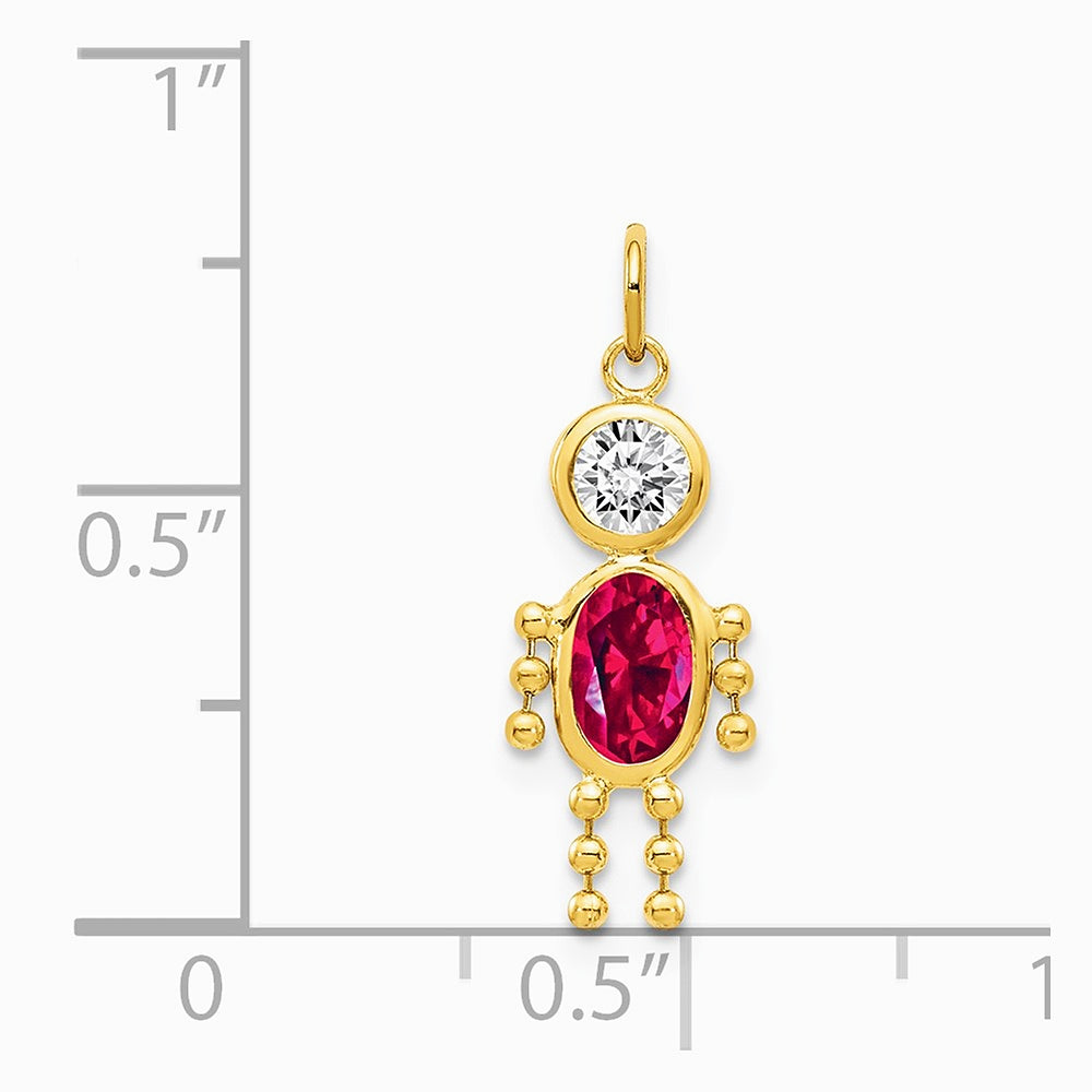 10K / 14K Yellow Gold July Boy Birthstone Charm - Product Photo