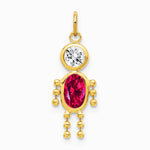 10K / 14K Yellow Gold July Boy Birthstone Charm - Product Photo