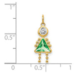 10K / 14K Yellow Gold August Girl Birthstone Charm - Product Photo