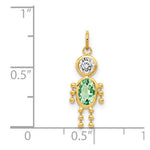 10K / 14K Yellow Gold August Boy Birthstone Charm - Product Photo